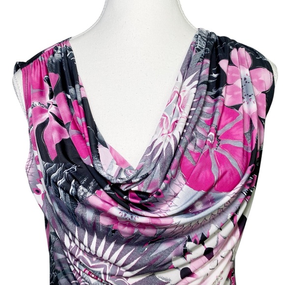 DressBarn Floral Pink and Gray Y2K Tank Top - Picture 3 of 12
